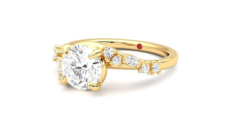 Taylor & Hart Avalon Round Engagement Ring 360 degree image 25