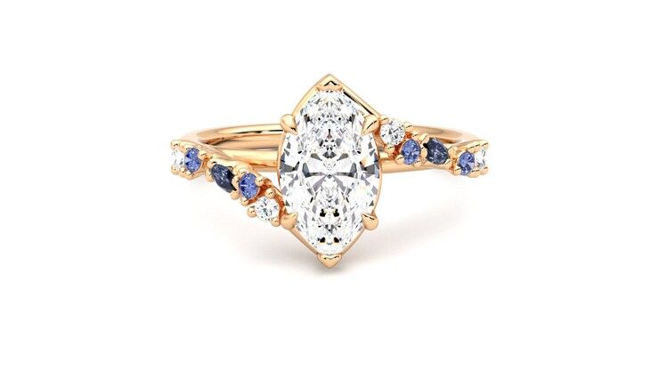 Taylor & Hart Avalon Marquise Engagement Ring 360 degree image 0