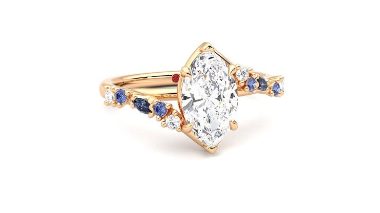 Taylor & Hart Avalon Marquise Engagement Ring 360 degree image 3