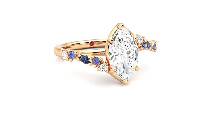 Taylor & Hart Avalon Marquise Engagement Ring 360 degree image 4
