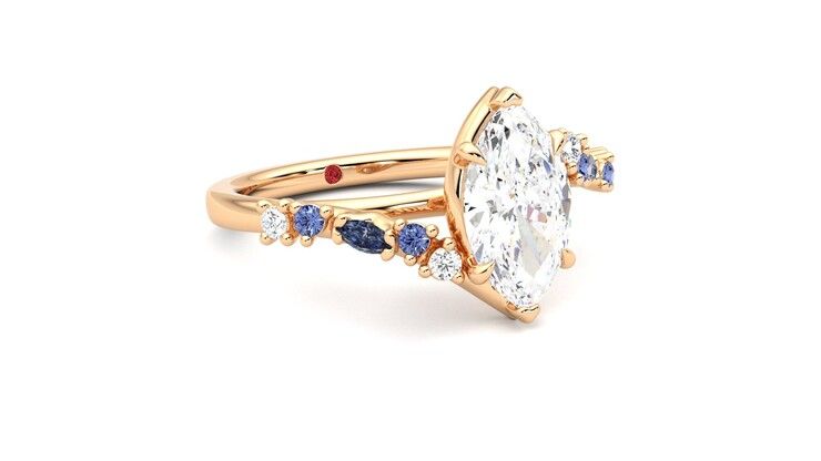 Taylor & Hart Avalon Marquise Engagement Ring 360 degree image 5