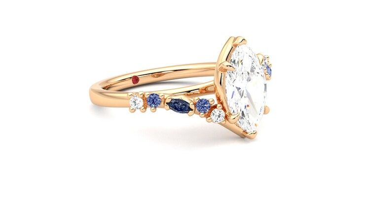 Taylor & Hart Avalon Marquise Engagement Ring 360 degree image 6