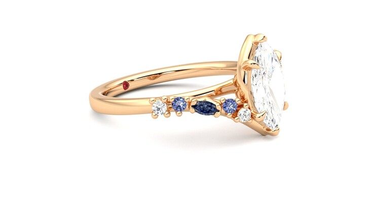 Taylor & Hart Avalon Marquise Engagement Ring 360 degree image 7