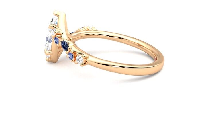 Taylor & Hart Avalon Marquise Engagement Ring 360 degree image 20