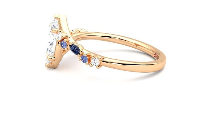 Taylor & Hart Avalon Marquise Engagement Ring 360 degree image 21