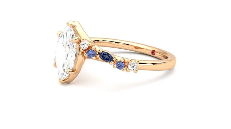Taylor & Hart Avalon Marquise Engagement Ring 360 degree image 23