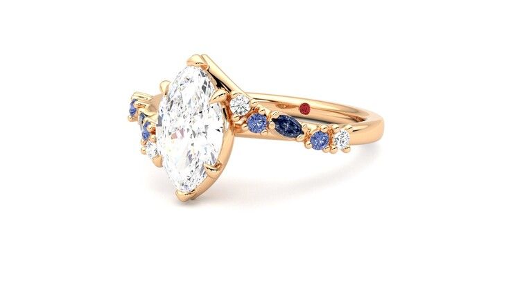 Taylor & Hart Avalon Marquise Engagement Ring 360 degree image 25