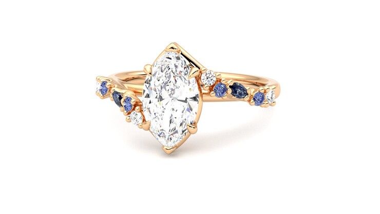 Taylor & Hart Avalon Marquise Engagement Ring 360 degree image 27