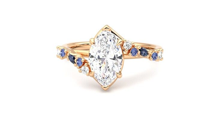 Taylor & Hart Avalon Marquise Engagement Ring 360 degree image 28
