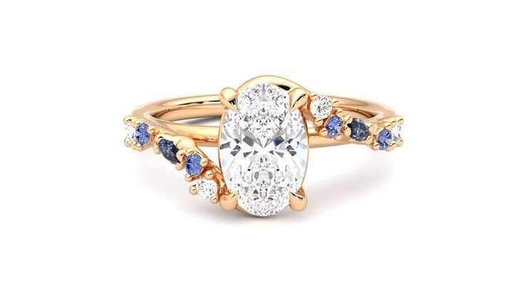 Taylor & Hart Avalon Oval Engagement Ring 360 degree image 0