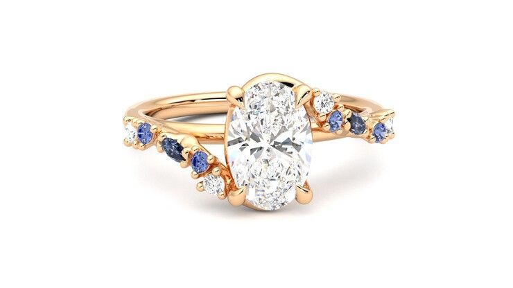 Taylor & Hart Avalon Oval Engagement Ring 360 degree image 2