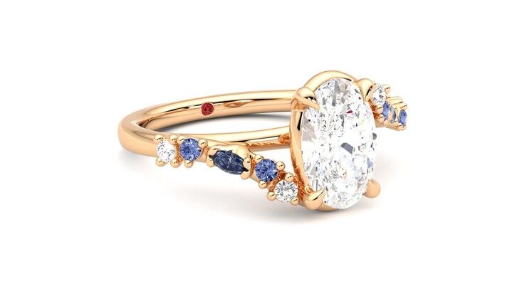 Taylor & Hart Avalon Oval Engagement Ring 360 degree image 5