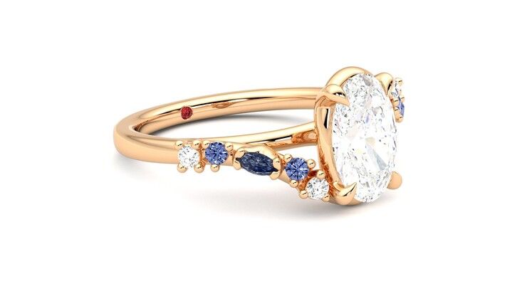 Taylor & Hart Avalon Oval Engagement Ring 360 degree image 6