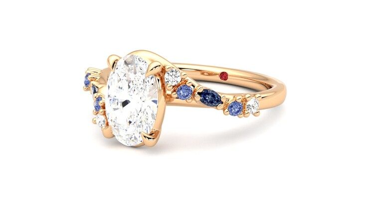 Taylor & Hart Avalon Oval Engagement Ring 360 degree image 25