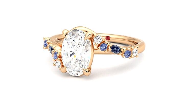 Taylor & Hart Avalon Oval Engagement Ring 360 degree image 26