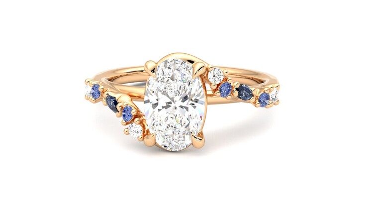 Taylor & Hart Avalon Oval Engagement Ring 360 degree image 28