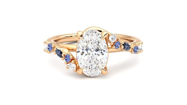 Taylor & Hart Avalon Oval Engagement Ring 360 degree image 29