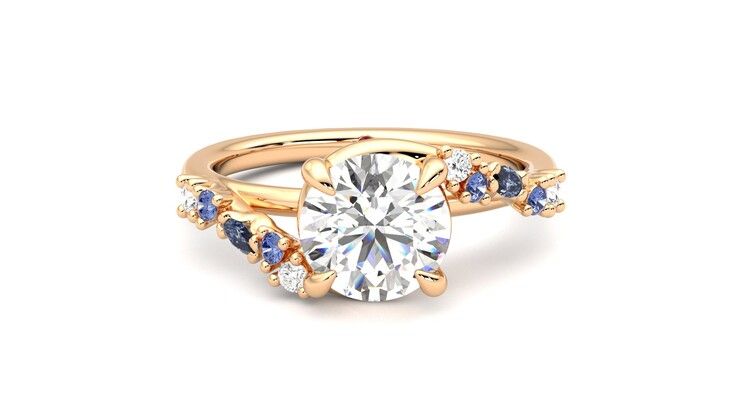 Taylor & Hart Avalon Round Engagement Ring 360 degree image 1