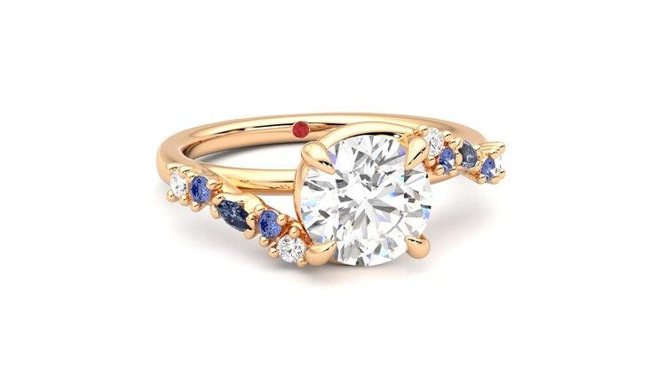 Taylor & Hart Avalon Round Engagement Ring 360 degree image 3