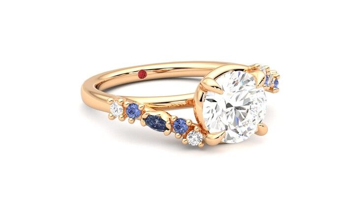 Taylor & Hart Avalon Round Engagement Ring 360 degree image 5