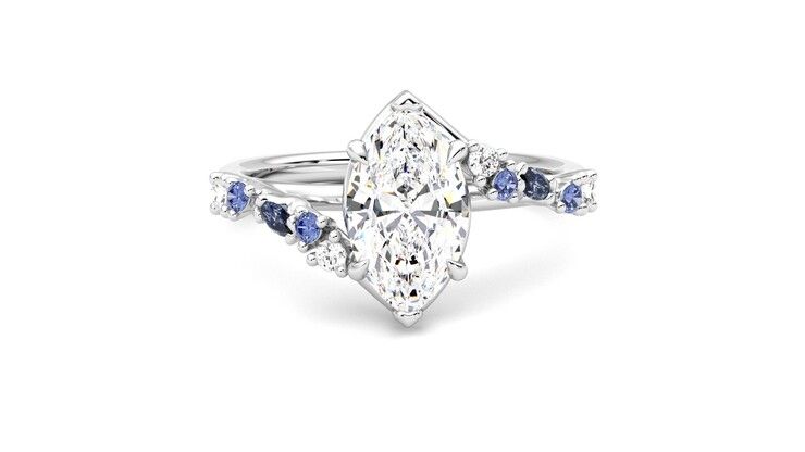 Taylor & Hart Avalon Marquise Engagement Ring 360 degree image 1