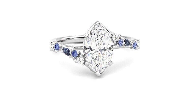 Taylor & Hart Avalon Marquise Engagement Ring 360 degree image 2