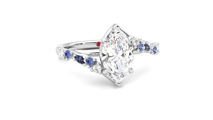 Taylor & Hart Avalon Marquise Engagement Ring 360 degree image 3