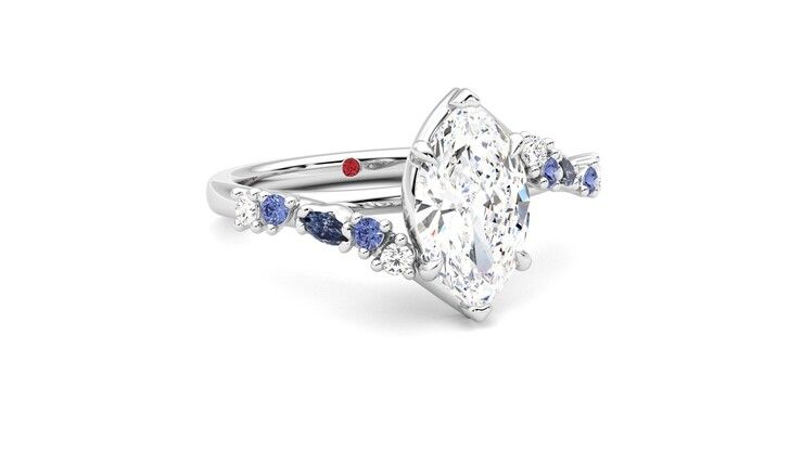 Taylor & Hart Avalon Marquise Engagement Ring 360 degree image 4
