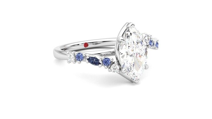 Taylor & Hart Avalon Marquise Engagement Ring 360 degree image 5
