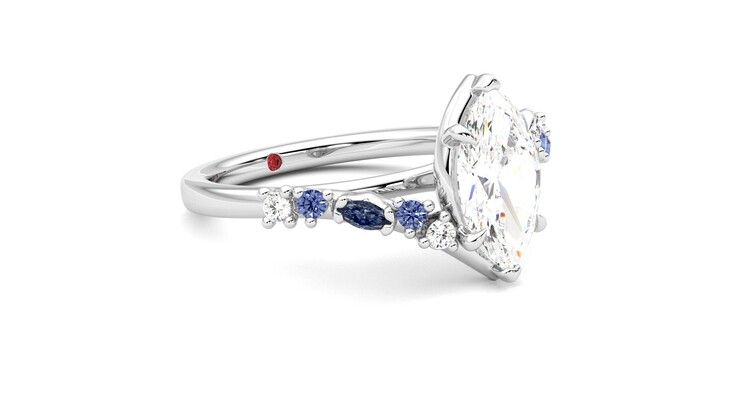 Taylor & Hart Avalon Marquise Engagement Ring 360 degree image 6