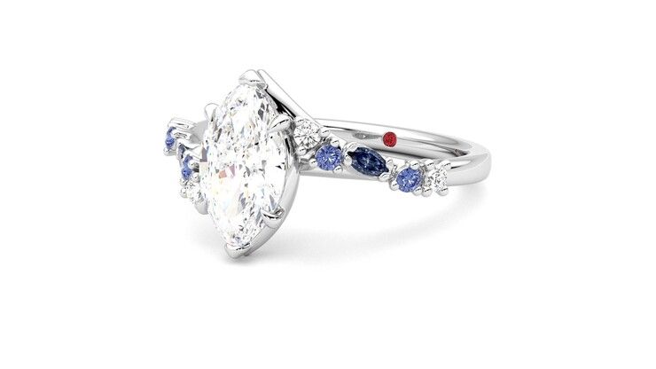 Taylor & Hart Avalon Marquise Engagement Ring 360 degree image 25