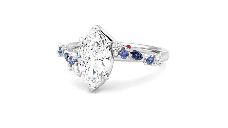 Taylor & Hart Avalon Marquise Engagement Ring 360 degree image 26