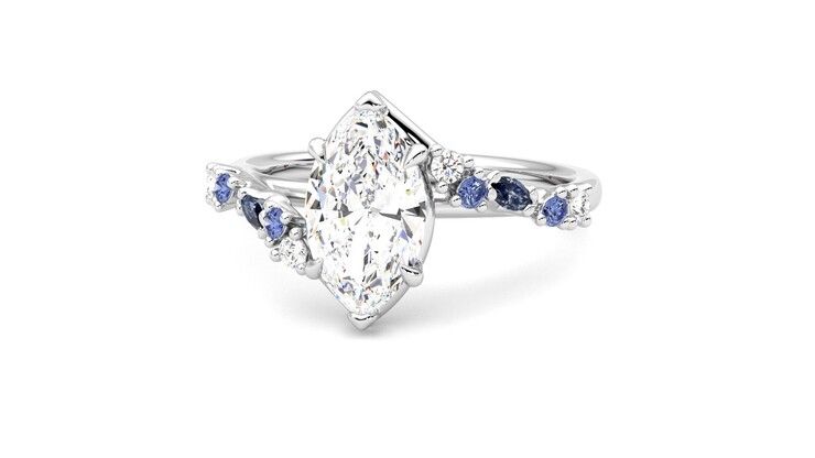 Taylor & Hart Avalon Marquise Engagement Ring 360 degree image 27