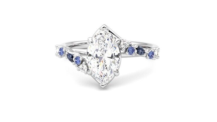 Taylor & Hart Avalon Marquise Engagement Ring 360 degree image 28