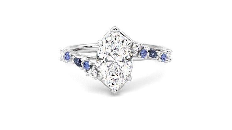 Taylor & Hart Avalon Marquise Engagement Ring 360 degree image 29