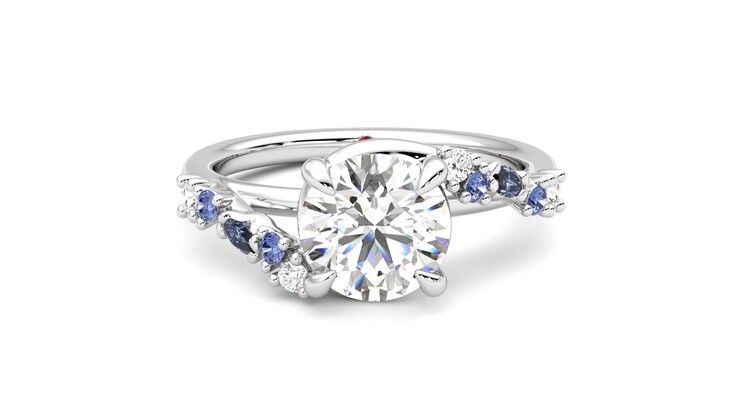 Taylor & Hart Avalon Round Engagement Ring 360 degree image 1