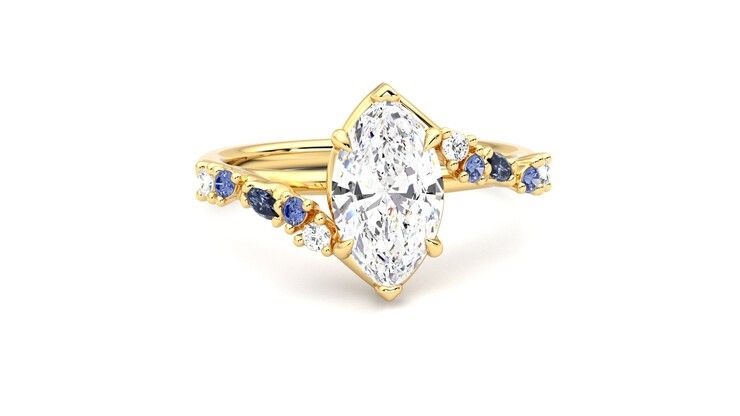 Taylor & Hart Avalon Marquise Engagement Ring 360 degree image 2