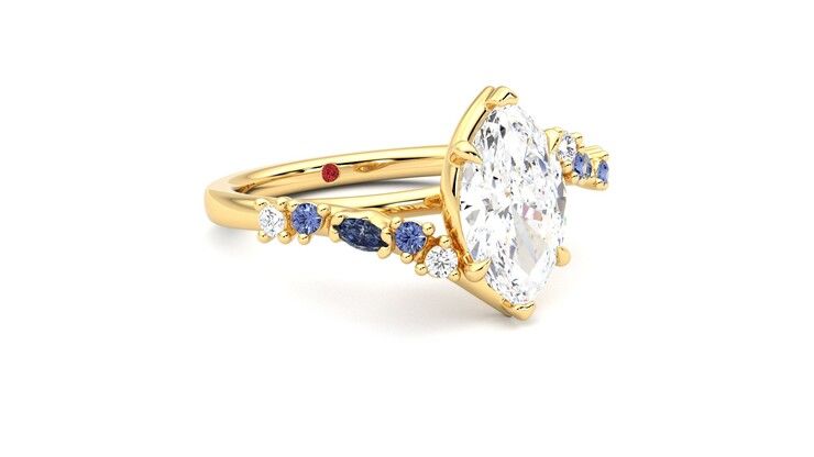 Taylor & Hart Avalon Marquise Engagement Ring 360 degree image 5
