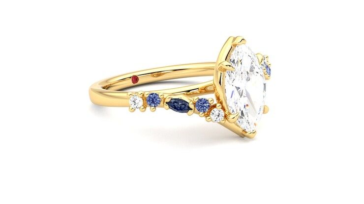 Taylor & Hart Avalon Marquise Engagement Ring 360 degree image 6