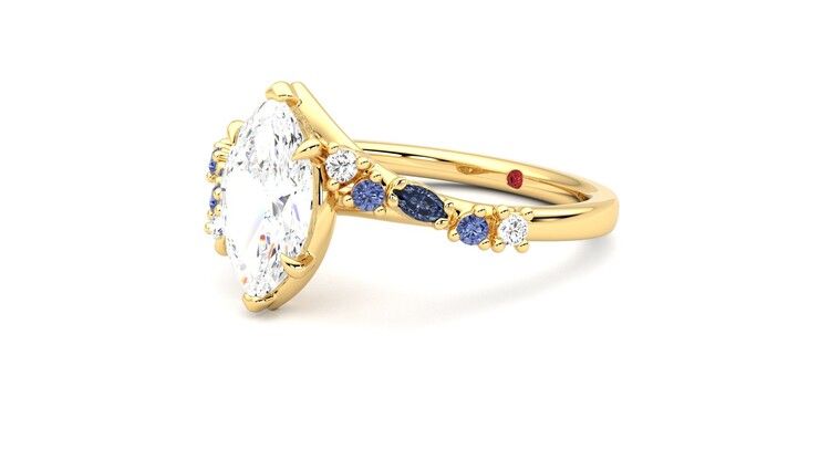 Taylor & Hart Avalon Marquise Engagement Ring 360 degree image 24