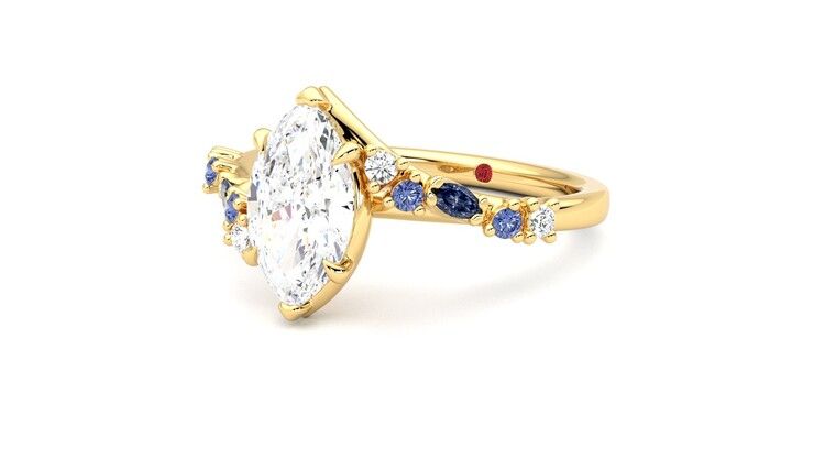 Taylor & Hart Avalon Marquise Engagement Ring 360 degree image 25