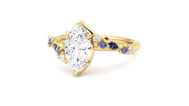 Taylor & Hart Avalon Marquise Engagement Ring 360 degree image 26