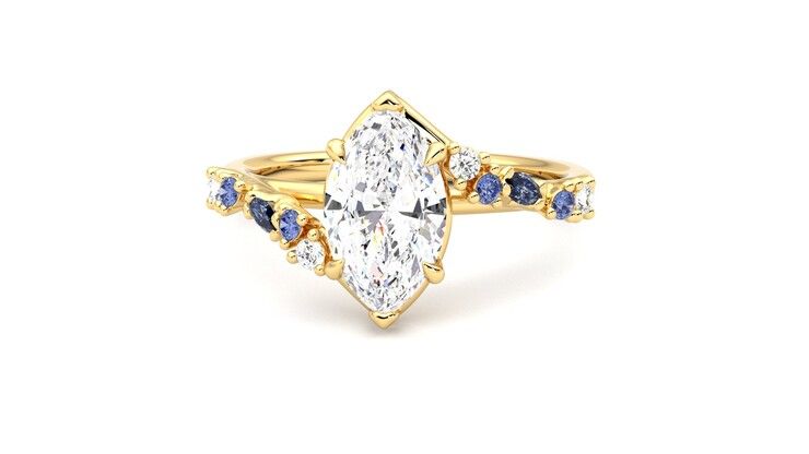 Taylor & Hart Avalon Marquise Engagement Ring 360 degree image 28