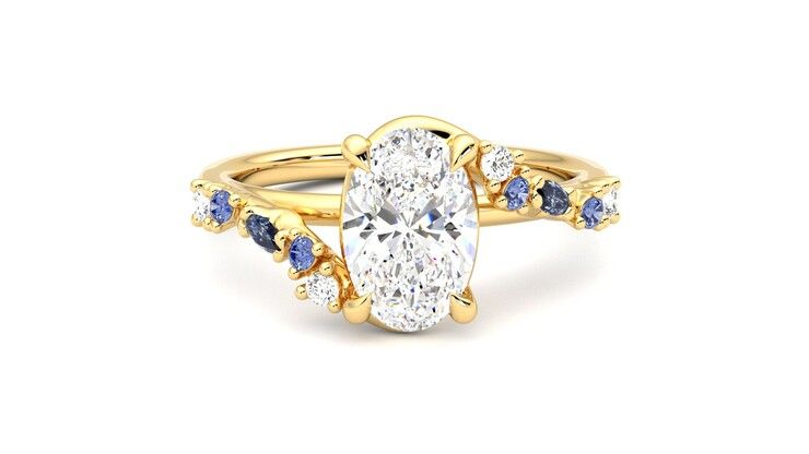 Taylor & Hart Avalon Oval Engagement Ring 360 degree image 1