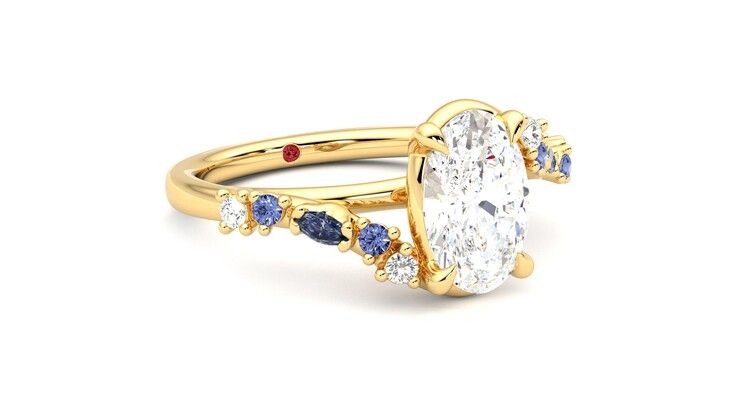 Taylor & Hart Avalon Oval Engagement Ring 360 degree image 5