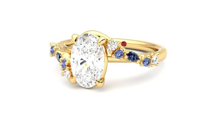 Taylor & Hart Avalon Oval Engagement Ring 360 degree image 26