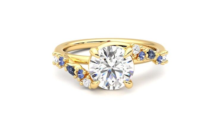Taylor & Hart Avalon Round Engagement Ring 360 degree image 1
