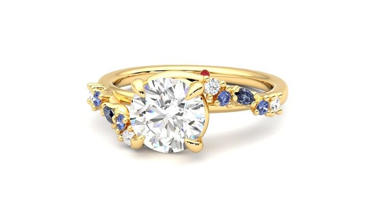 Taylor & Hart Avalon Round Engagement Ring 360 degree image 27