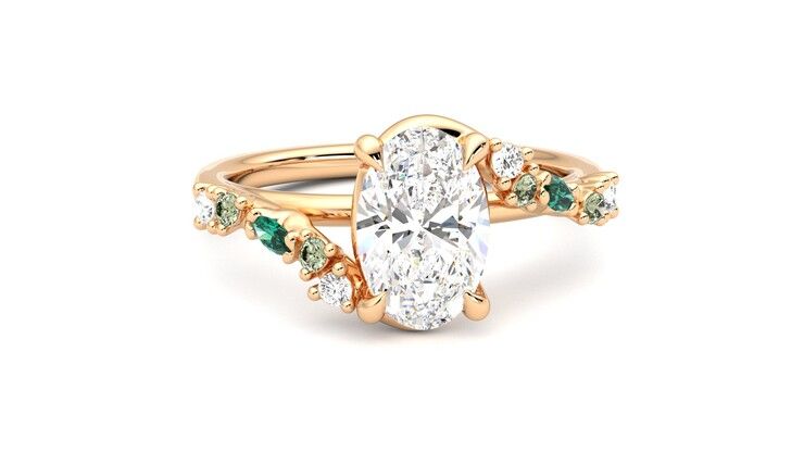 Taylor & Hart Avalon Oval Engagement Ring 360 degree image 2
