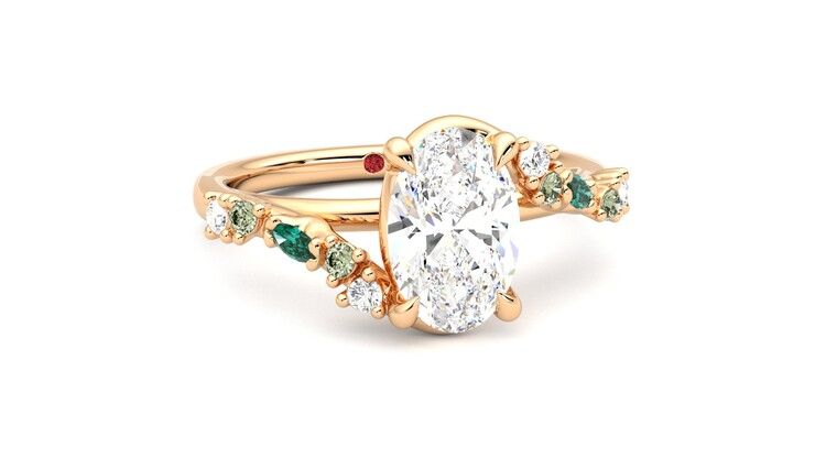 Taylor & Hart Avalon Oval Engagement Ring 360 degree image 3